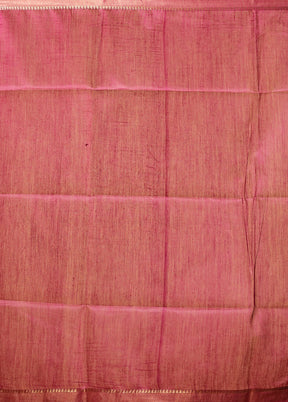 Magenta Tussar Silk Saree With Blouse Piece