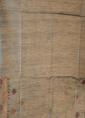 Blue Tussar Silk Saree With Blouse Piece