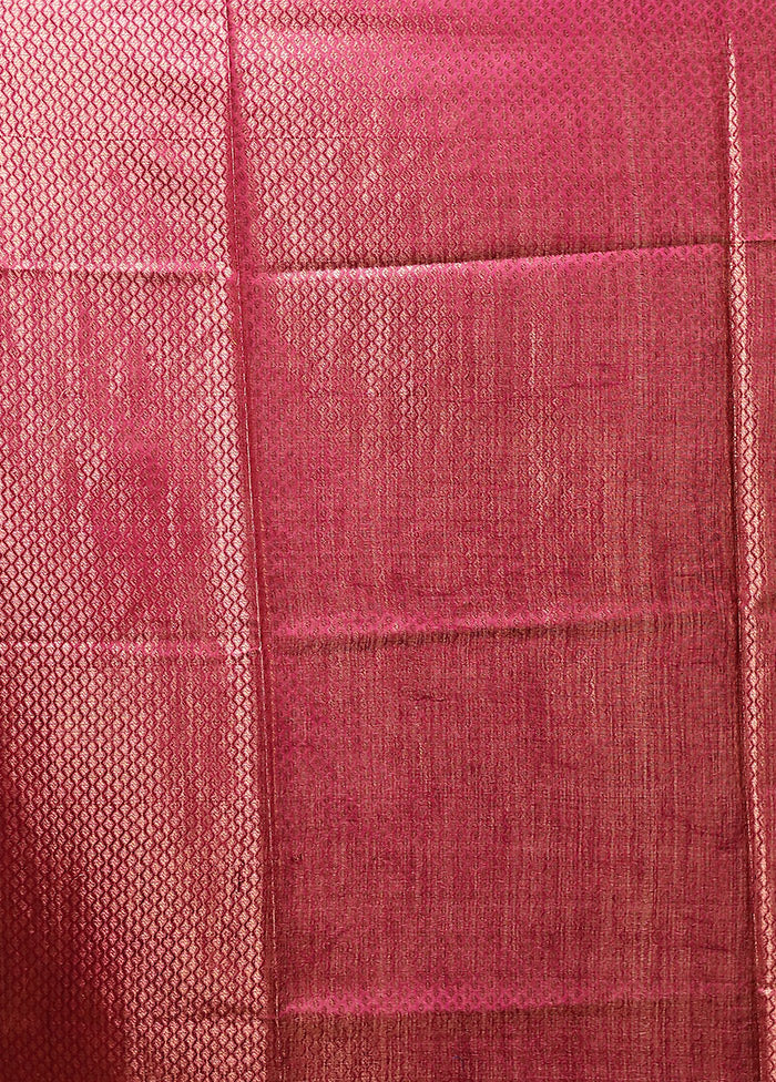 Purple Tussar Silk Saree With Blouse Piece