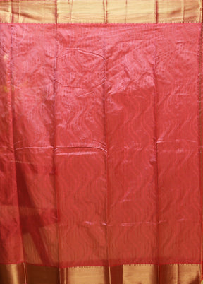 Pink Handloom Kanjivaram Pure Silk Saree With Blouse Piece