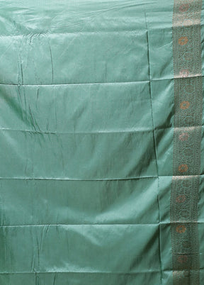 Green Dupion Silk Saree With Blouse Piece
