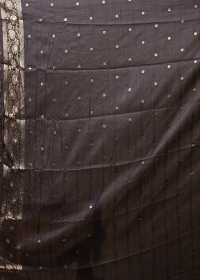 Black Dupion Silk Saree With Blouse Piece