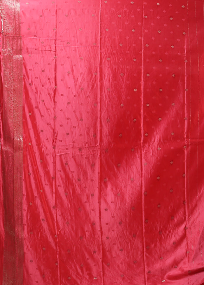 Pink Dupion Silk Saree With Blouse Piece