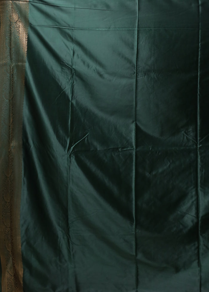 Green Dupion Silk Saree With Blouse Piece