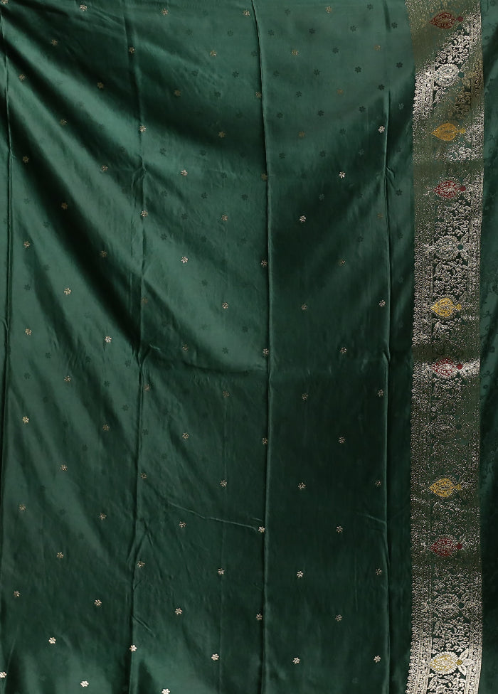 Green Dupion Silk Saree With Blouse Piece