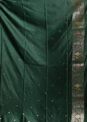 Green Dupion Silk Saree With Blouse Piece