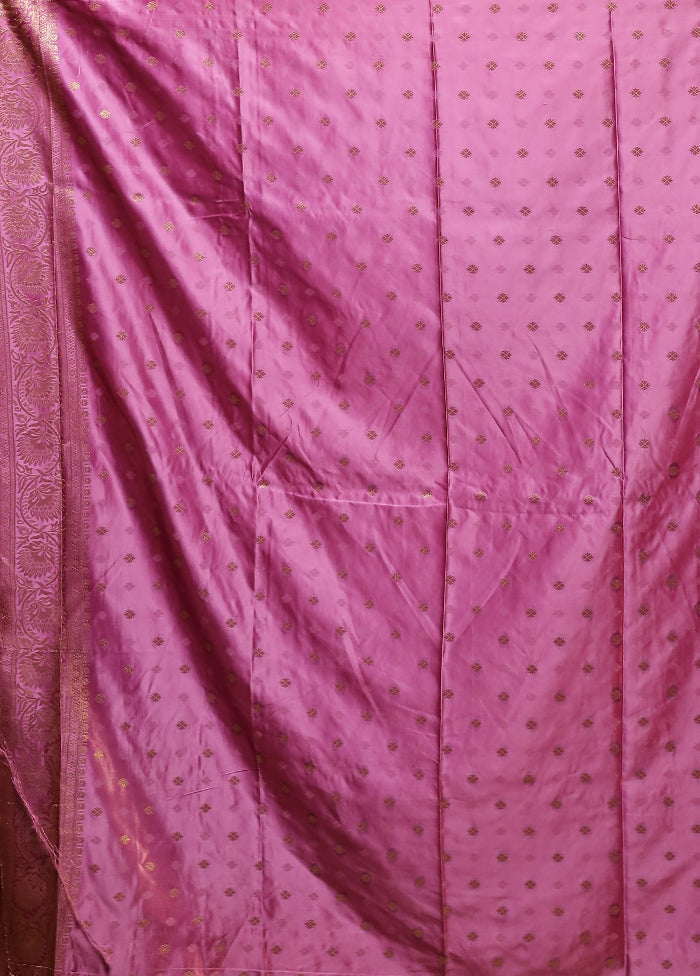 Purple Dupion Silk Saree With Blouse Piece