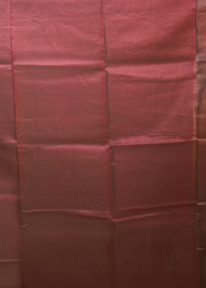 Maroon Organza Saree With Blouse Piece