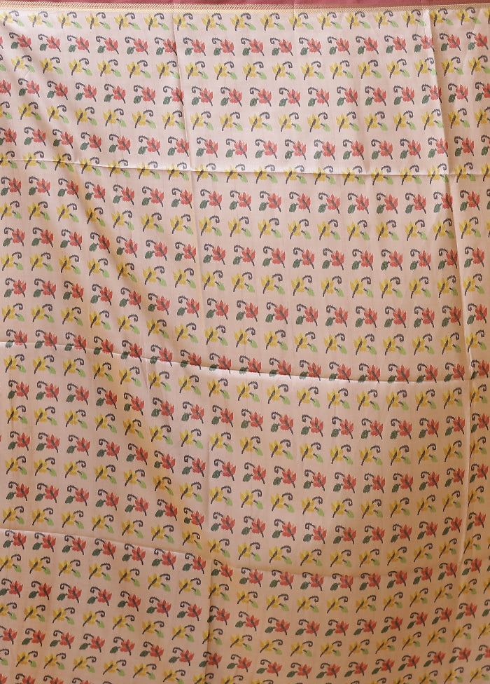 Pink Tussar Silk Saree With Blouse Piece