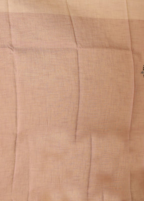 Cream Linen Silk Saree With Blouse Piece