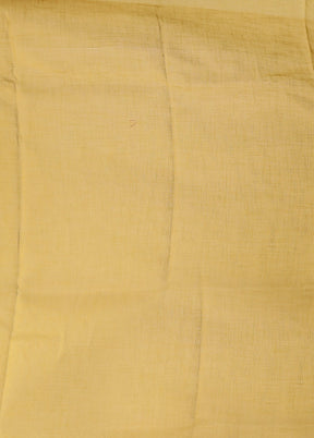 Yellow Linen Silk Saree With Blouse Piece