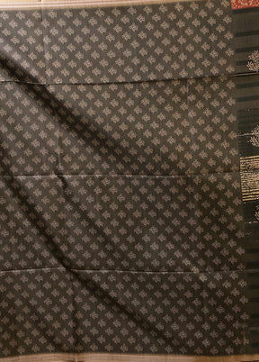 Grey Cotton Saree With Blouse Piece