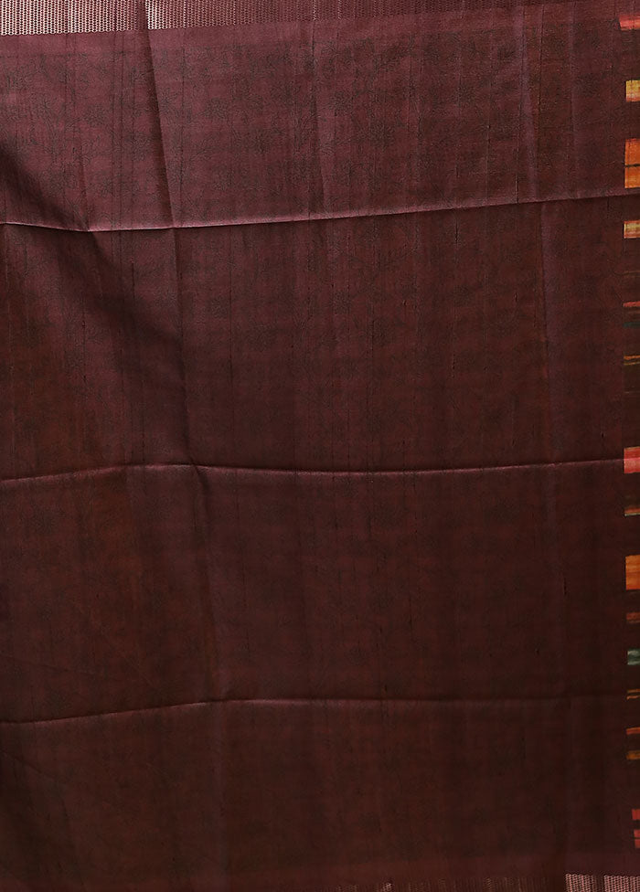 Purple Cotton Saree With Blouse Piece