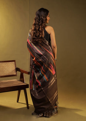 Brown Cotton Saree With Blouse Piece