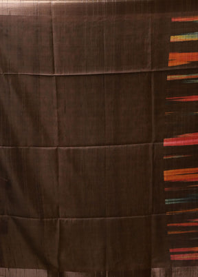 Brown Cotton Saree With Blouse Piece