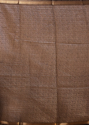 Cream Chanderi Cotton Saree With Blouse Piece