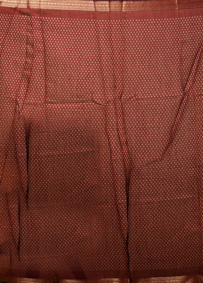 Cream Chanderi Cotton Saree With Blouse Piece