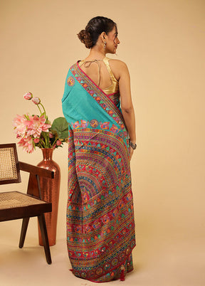 Copper Glow Duo – Yellow Printed Silk & Multicolor Georgette Sarees