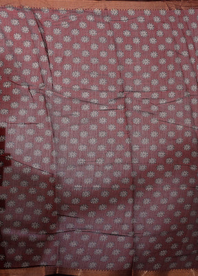 Yellow Chanderi Cotton Saree With Blouse Piece