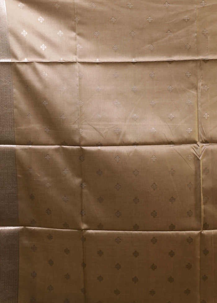 Grey Tussar Silk Saree With Blouse Piece
