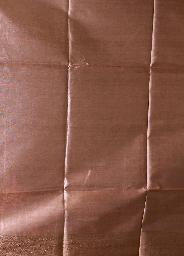 Cream Tussar Silk Saree With Blouse Piece