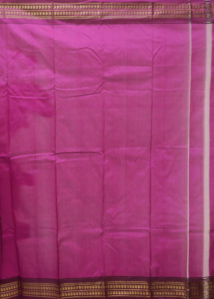 Blue Kanjivaram Silk Saree With Blouse Piece