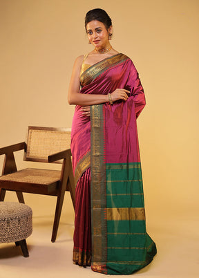 Maroon Kanjivaram Silk Saree With Blouse Piece