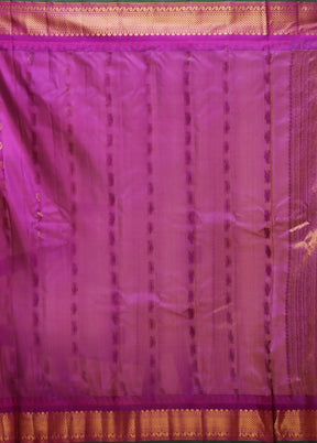 Pink Gadwal Pure Silk Saree Without Blouse Piece