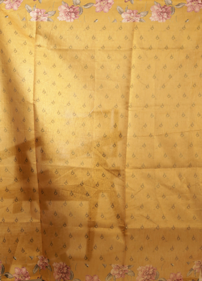 Brown Tussar Silk Saree With Blouse Piece