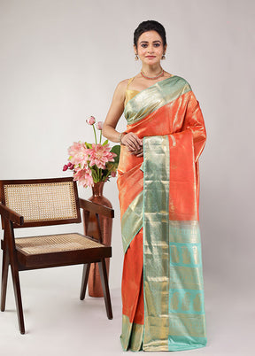 Red Kanjivaram Silk Saree With Blouse Piece