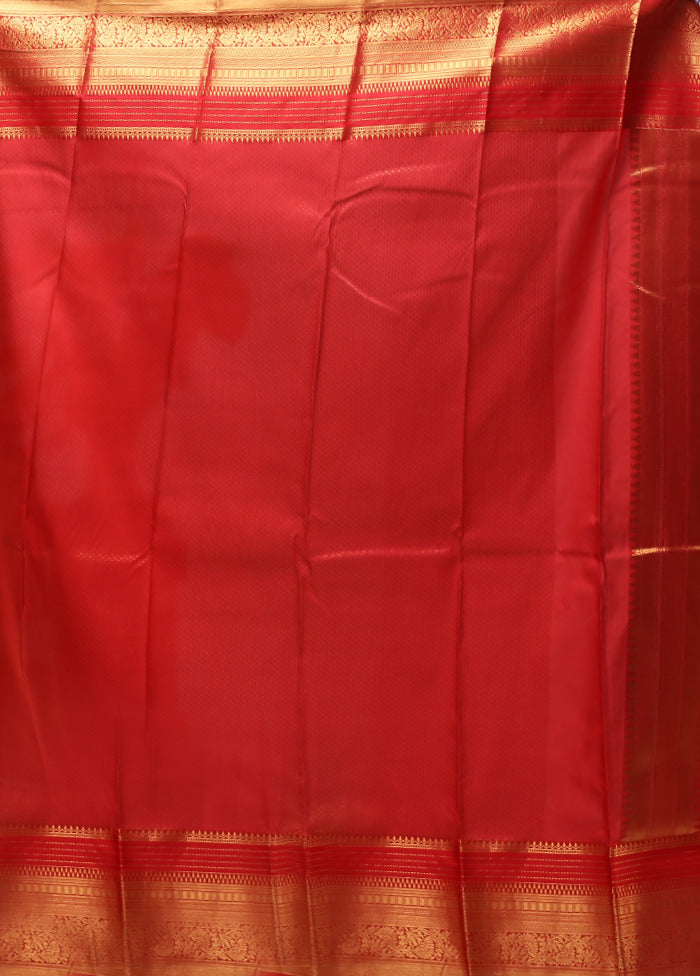 Maroon Kanjivaram Silk Saree With Blouse Piece