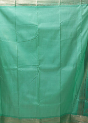 Green Kanjivaram Silk Saree With Blouse Piece