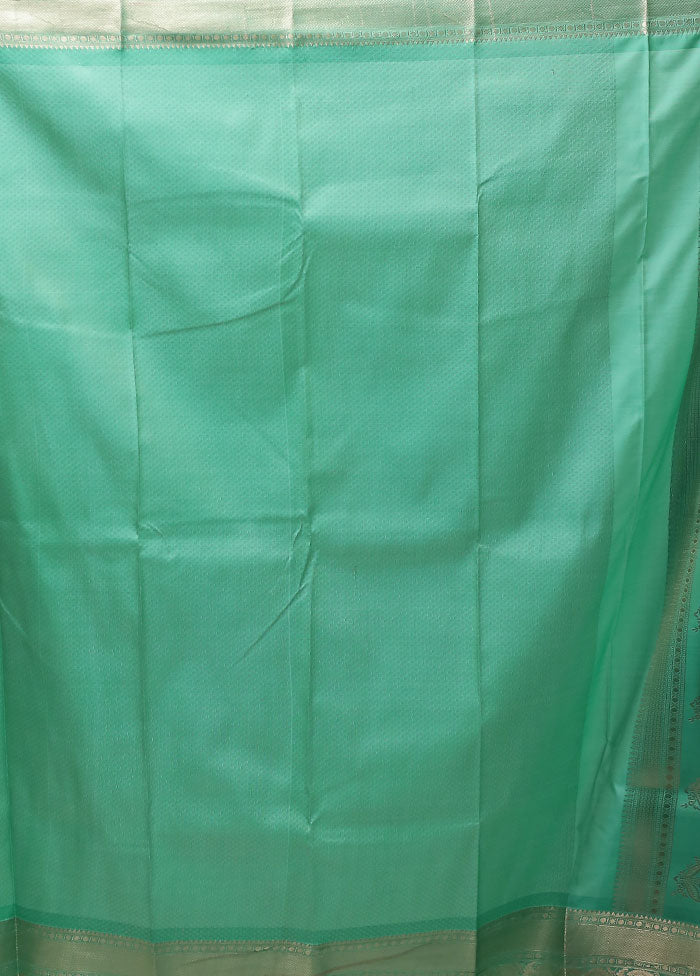 Green Kanjivaram Silk Saree With Blouse Piece