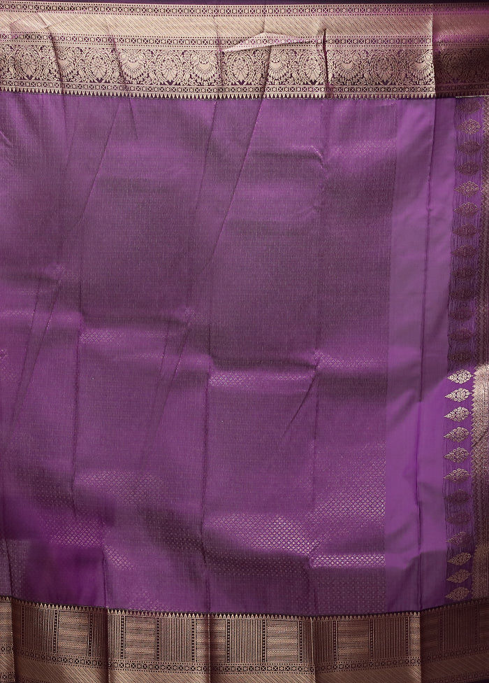Pink Kanjivaram Silk Saree With Blouse Piece