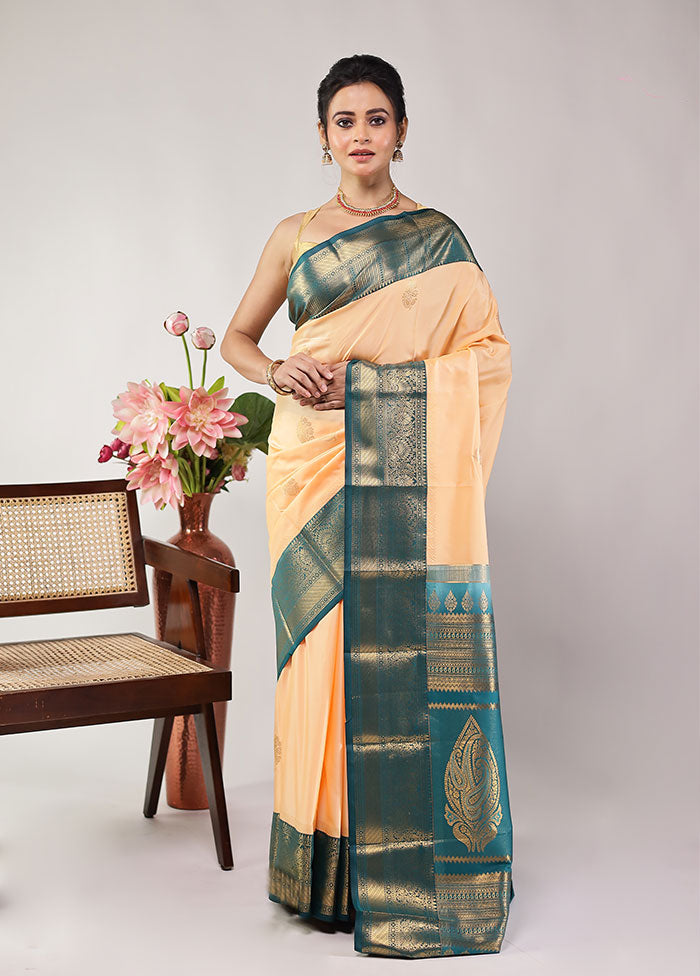 Yellow Kanjivaram Silk Saree With Blouse Piece