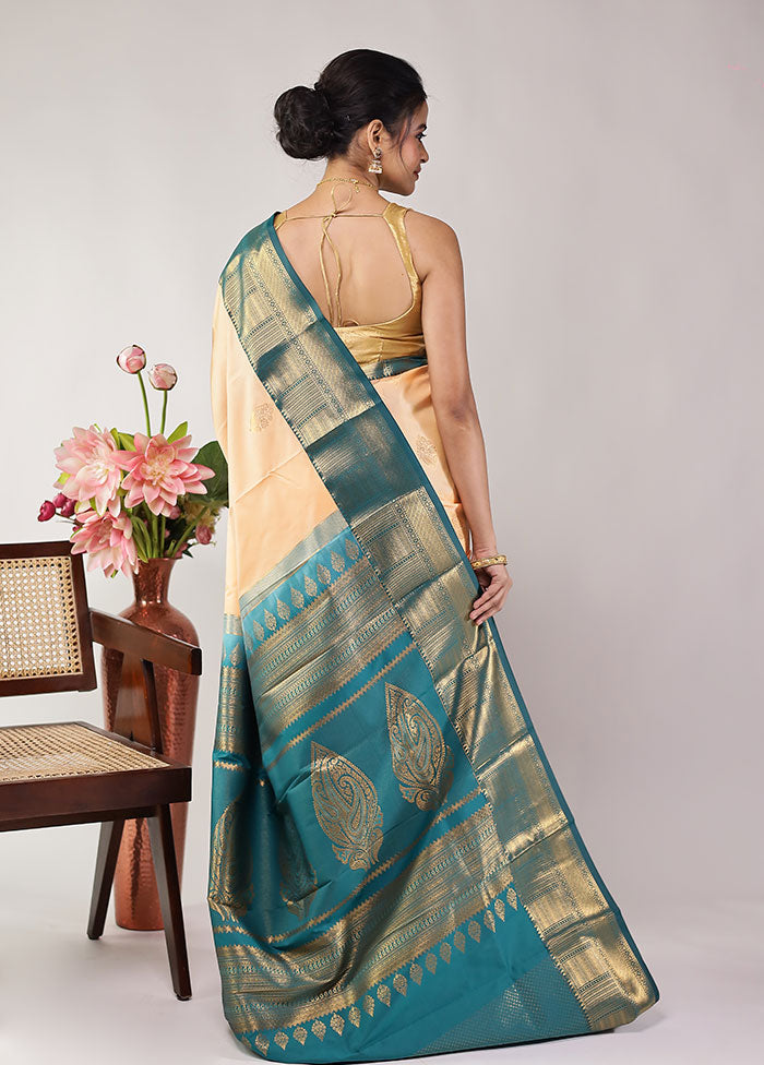Yellow Kanjivaram Silk Saree With Blouse Piece