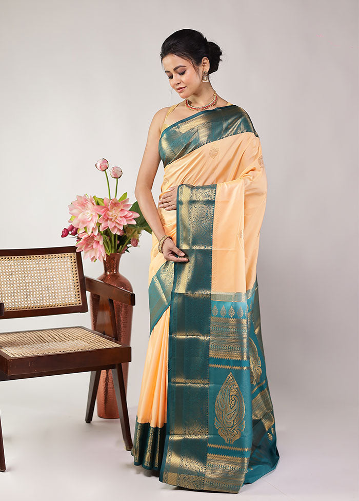 Yellow Kanjivaram Silk Saree With Blouse Piece