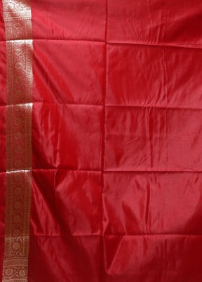 Pink Banarasi Silk Saree With Blouse Piece