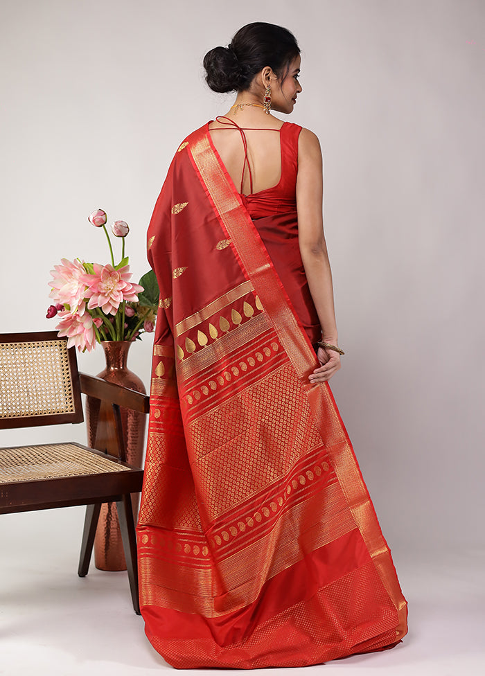 Brown Kanjivaram Silk Saree With Blouse Piece