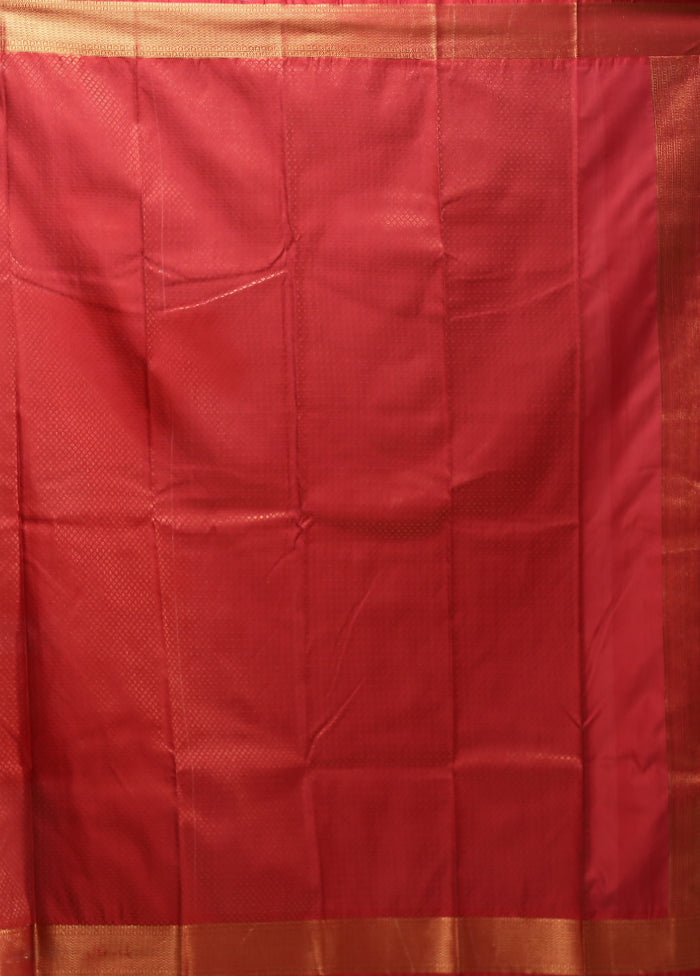 Brown Kanjivaram Silk Saree With Blouse Piece