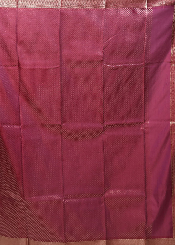 Purple Kanjivaram Silk Saree With Blouse Piece