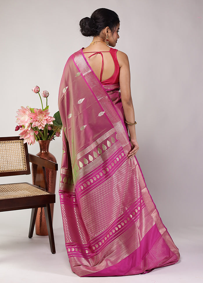 Purple Kanjivaram Silk Saree With Blouse Piece