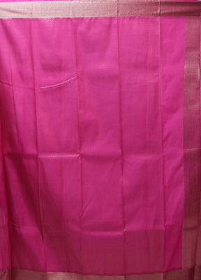 Pink Kanjivaram Silk Saree With Blouse Piece