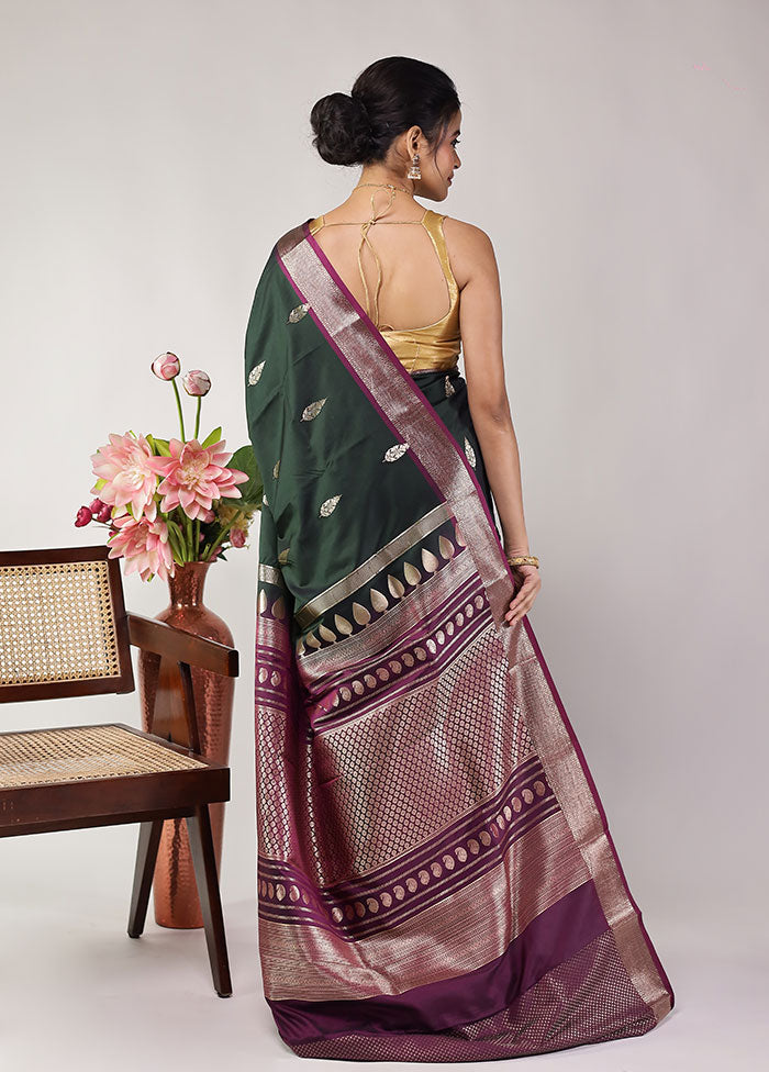 Green Kanjivaram Silk Saree With Blouse Piece