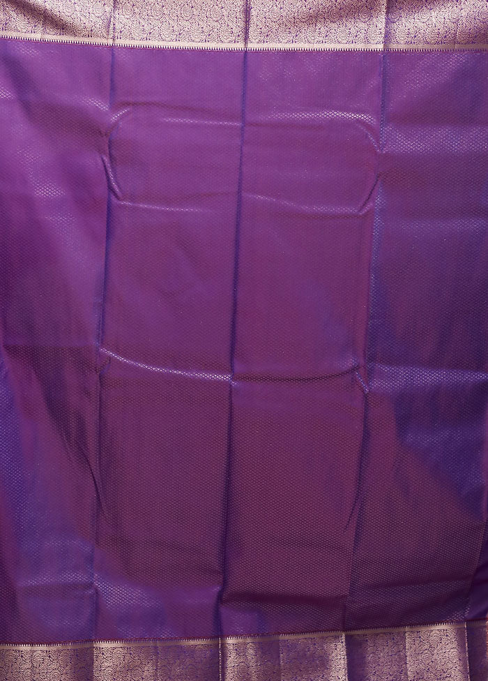 Blue Kanjivaram Silk Saree With Blouse Piece