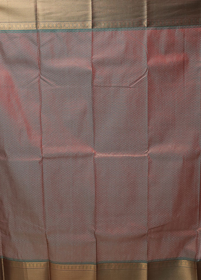 Orange Kanjivaram Silk Saree With Blouse Piece
