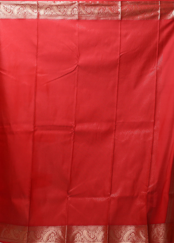 Maroon Kanjivaram Silk Saree With Blouse Piece