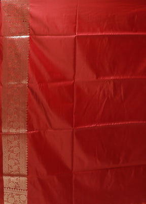 Maroon Banarasi Silk Saree With Blouse Piece