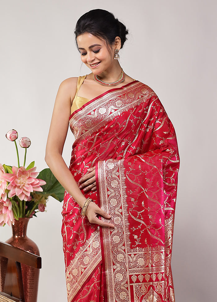 Grey Banarasi Silk Saree With Blouse Piece
