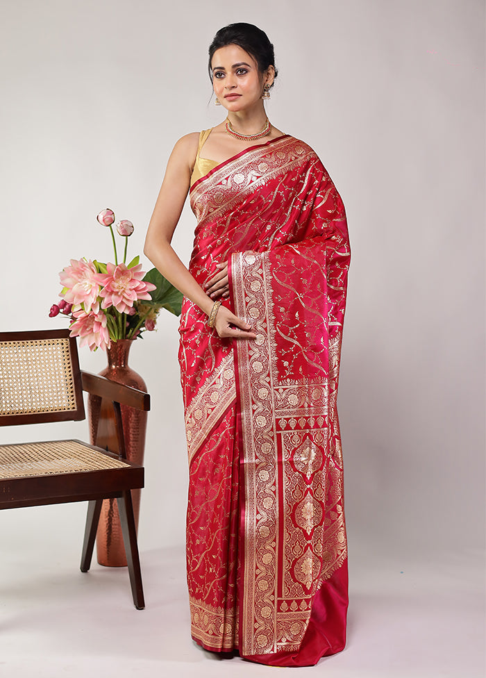 Grey Banarasi Silk Saree With Blouse Piece